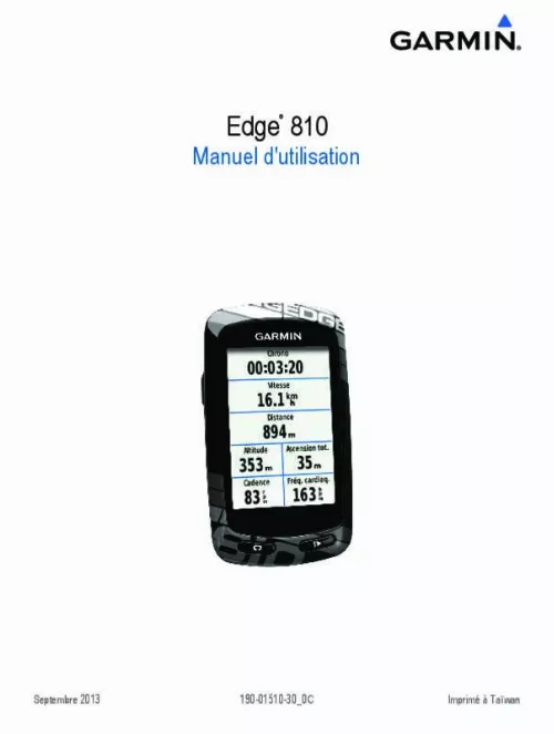 Mode d'emploi GARMIN EDGE 810