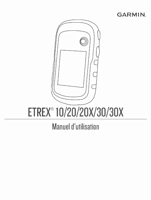 Mode d'emploi GARMIN ETREX 20X