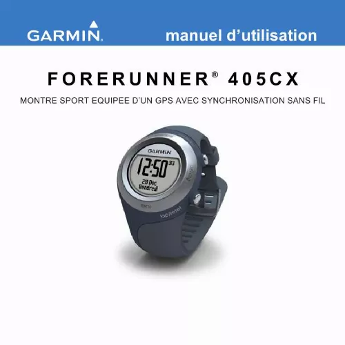 Mode d'emploi GARMIN FORERUNNER 405CX