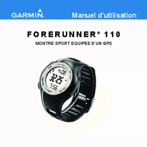 Mode d'emploi GARMIN GPS MONTRE FORERUNNER 110
