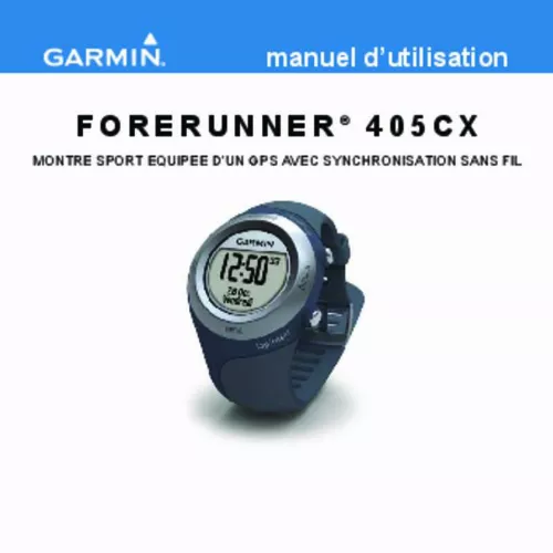 Mode d'emploi GARMIN GPS MONTRE FORERUNNER 405 HR