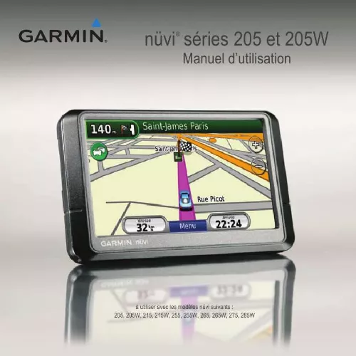 Mode d'emploi GARMIN NUVI 265