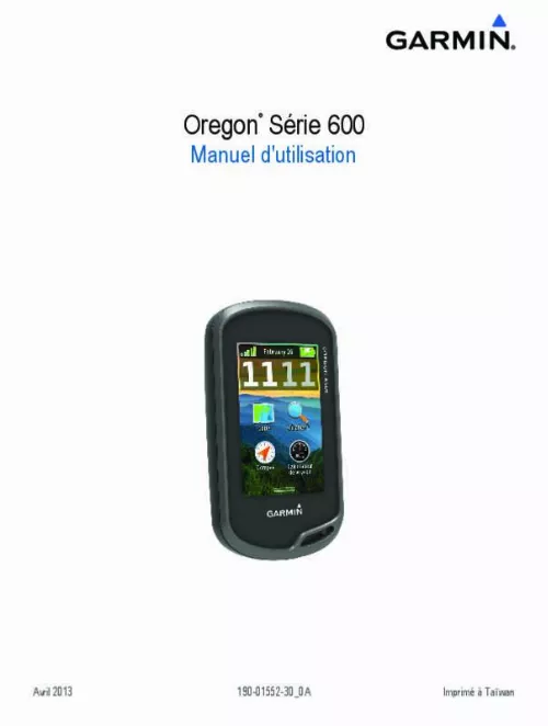 Mode d'emploi GARMIN OREGON 650T