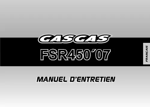 Mode d'emploi GAS GAS FSR 450