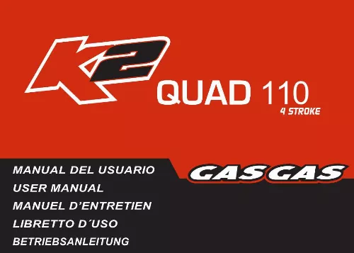 Mode d'emploi GAS GAS K2 QUAD 110