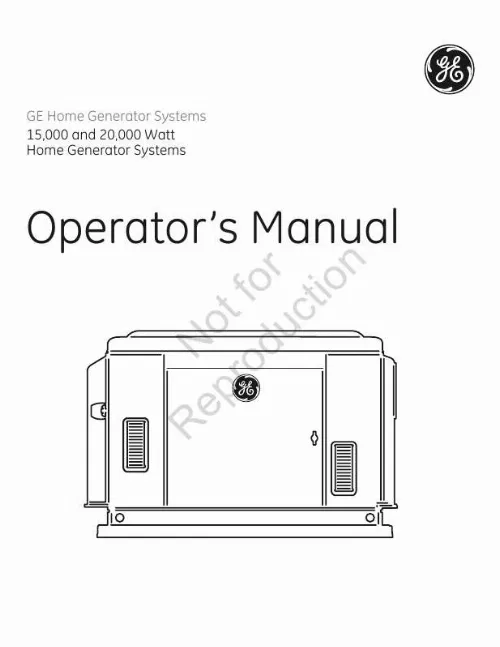 Mode d'emploi GE HOME GENERATOR SYSTEMS