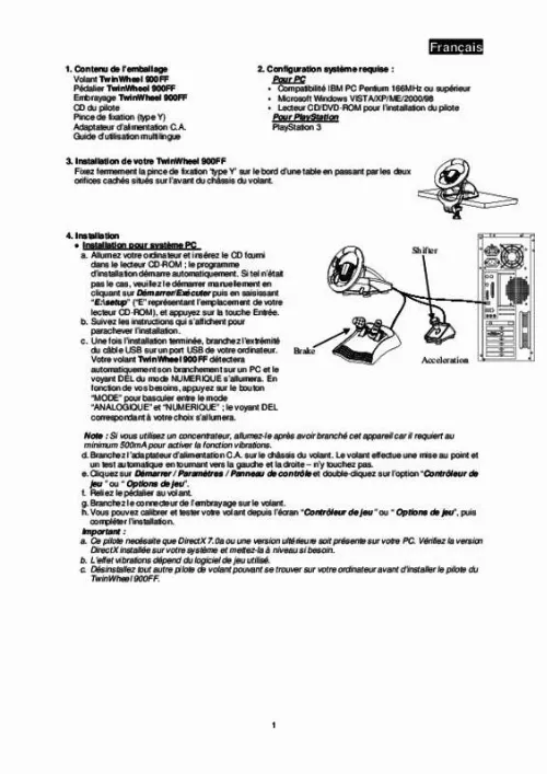 Mode d'emploi GENIUS TWIN WHEEL 900FF