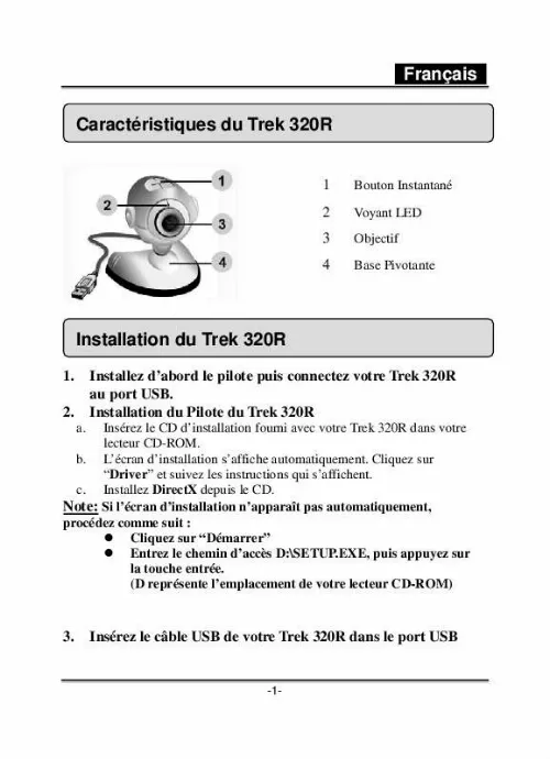 Mode d'emploi GENUIS TREK 320R