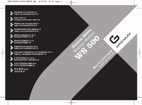 Mode d'emploi GEONAUTE STATION METEO WS500 QSN