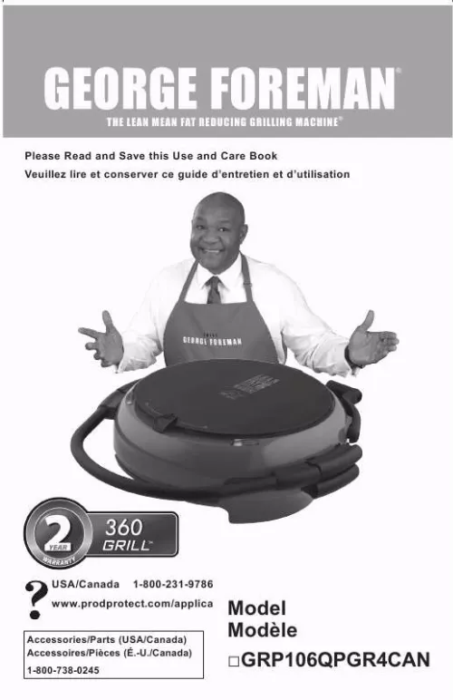 Mode d'emploi GEORGE FOREMAN GRP106QPGR4CAN