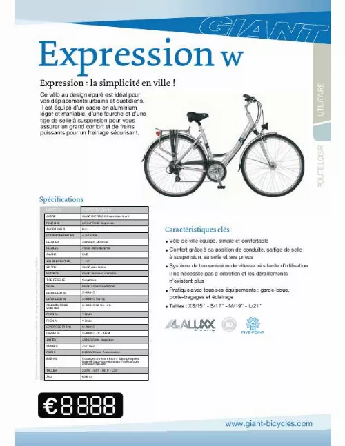 Mode d'emploi GIANT BICYCLES EXPRESSION W