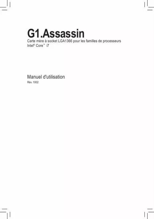 Mode d'emploi GIGABYTE G1.ASSASSIN