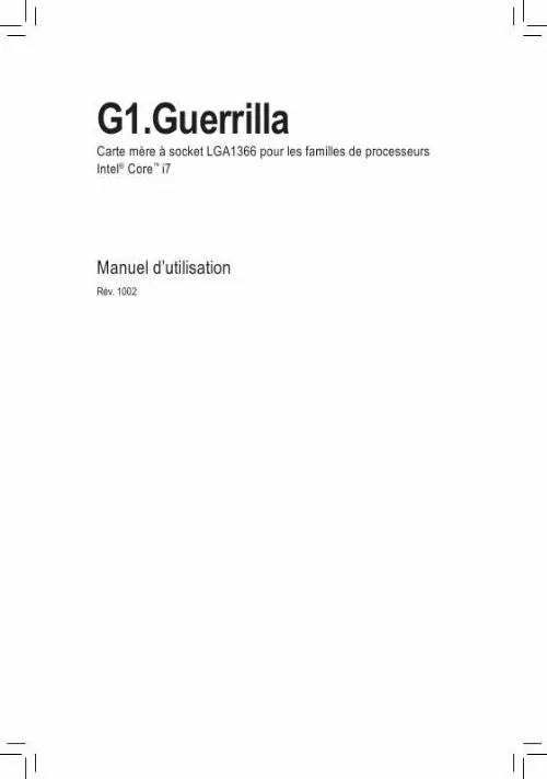 Mode d'emploi GIGABYTE G1.GUERRILLA