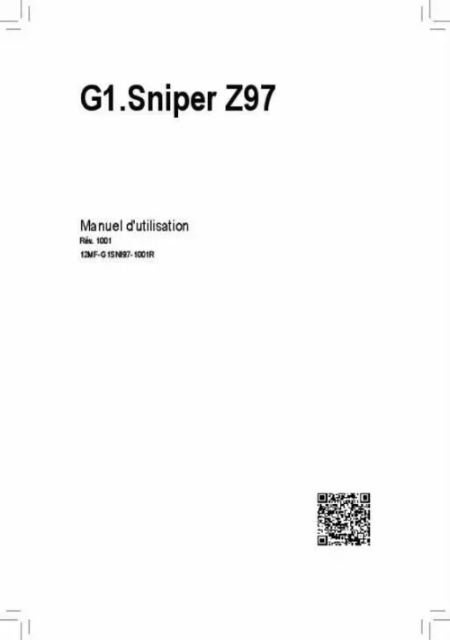 Mode d'emploi GIGABYTE G1.SNIPER Z97