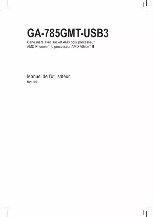 Mode d'emploi GIGABYTE GA-785GMT-USB3
