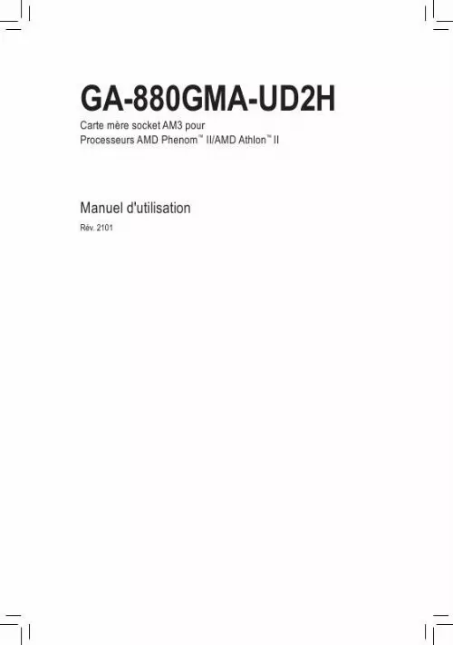 Mode d'emploi GIGABYTE GA-880GMA-UD2H