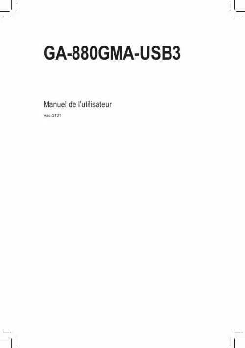 Mode d'emploi GIGABYTE GA-880GMA-USB3