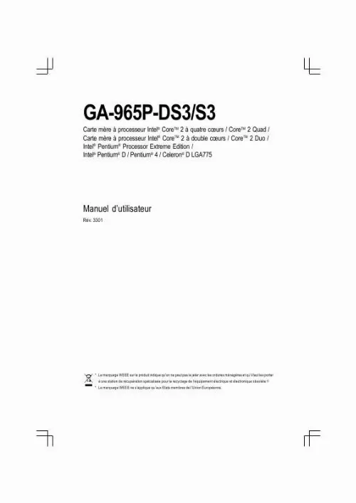 Mode d'emploi GIGABYTE GA-965P-DS3