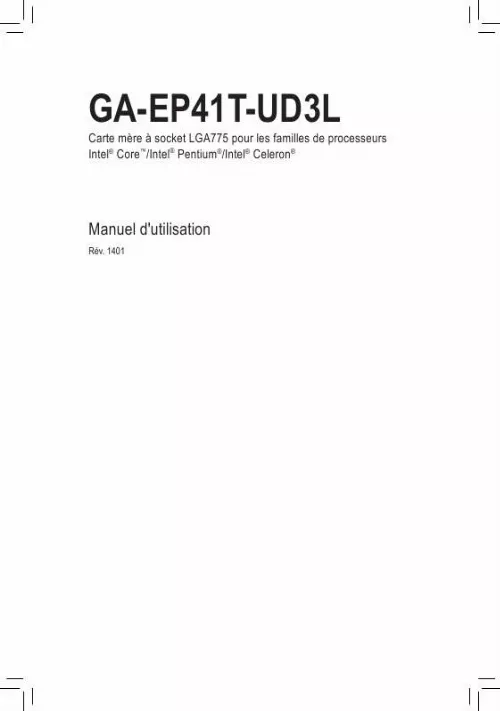Mode d'emploi GIGABYTE GA-EP41T-UD3L
