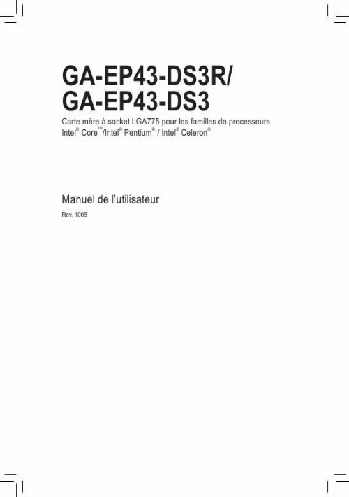 Mode d'emploi GIGABYTE GA-EP43-DS3R