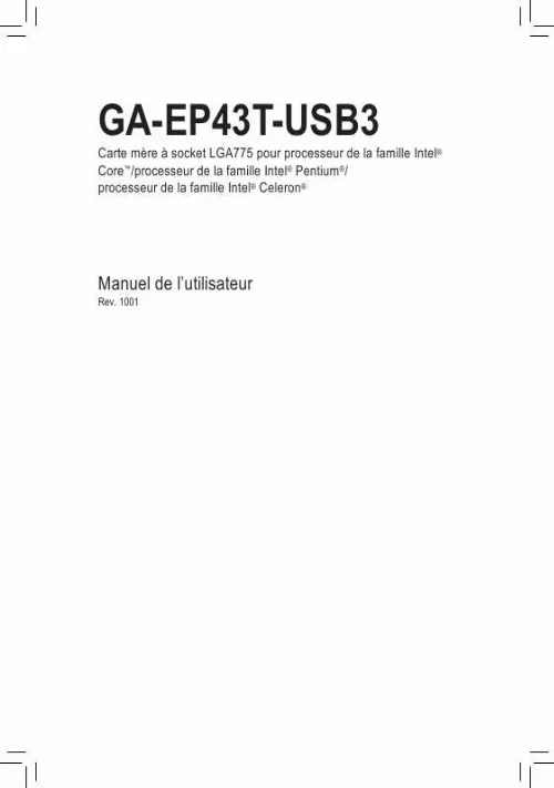 Mode d'emploi GIGABYTE GA-EP43T-USB3