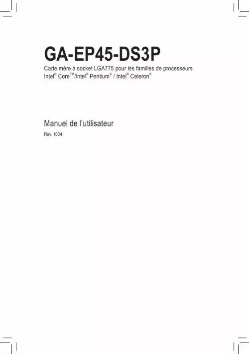 Mode d'emploi GIGABYTE GA-EP45-DS3P