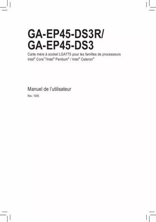 Mode d'emploi GIGABYTE GA-EP45-DS3R