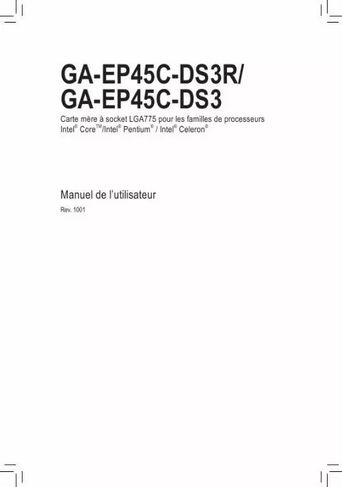 Mode d'emploi GIGABYTE GA-EP45C-DS3
