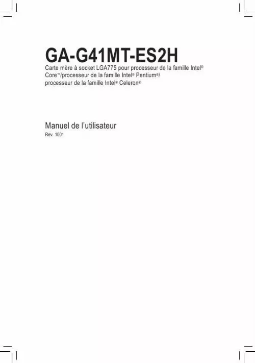 Mode d'emploi GIGABYTE GA-G41MT-ES2H