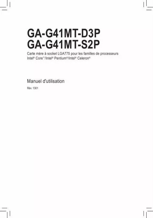 Mode d'emploi GIGABYTE GA-G41MT-S2P