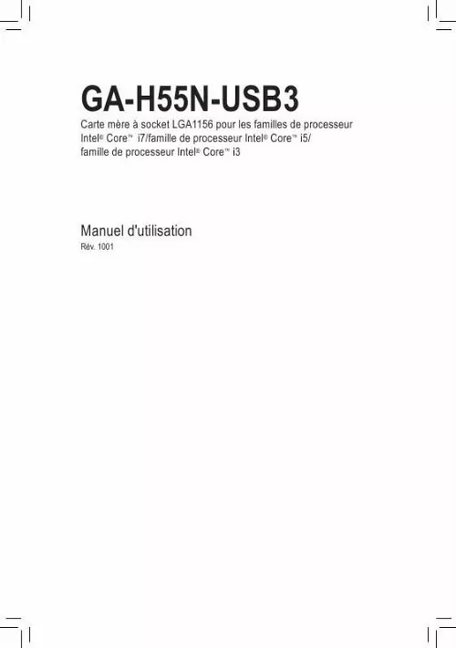 Mode d'emploi GIGABYTE GA-H55N-USB3
