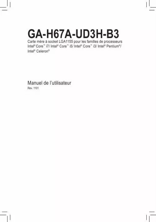 Mode d'emploi GIGABYTE GA-H67A-UD3H-B3
