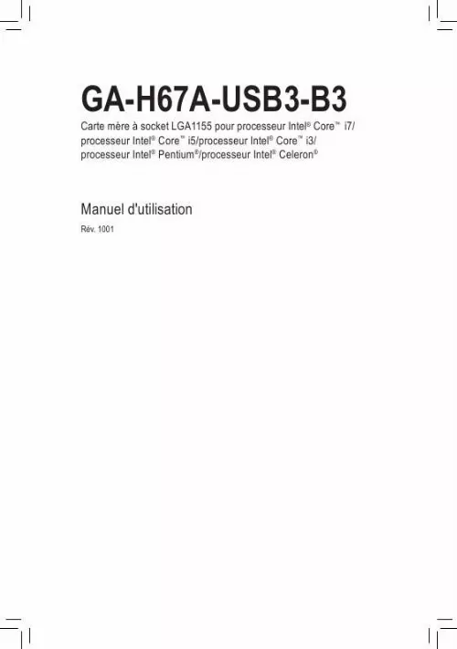 Mode d'emploi GIGABYTE GA-H67A-USB3-B3