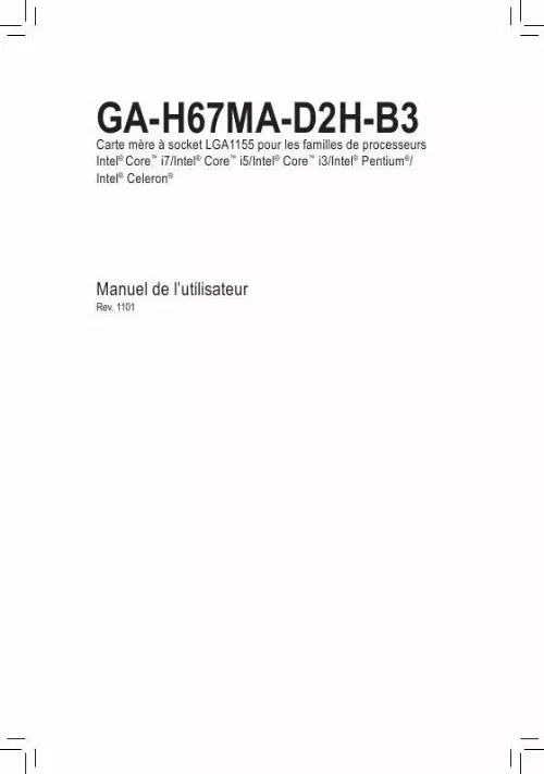 Mode d'emploi GIGABYTE GA-H67MA-D2H-B3