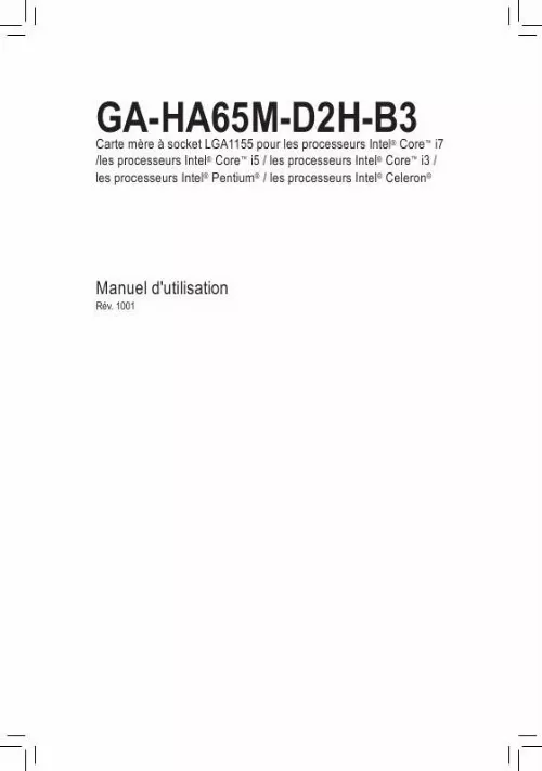 Mode d'emploi GIGABYTE GA-HA65M-D2H-B3