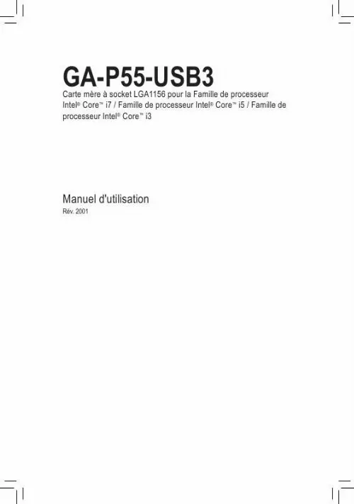 Mode d'emploi GIGABYTE GA-P55-USB3