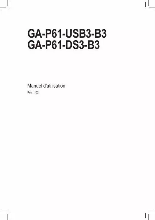 Mode d'emploi GIGABYTE GA-P61-DS3-B3