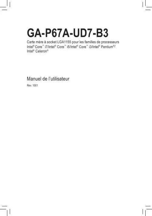 Mode d'emploi GIGABYTE GA-P67A-UD7-B3