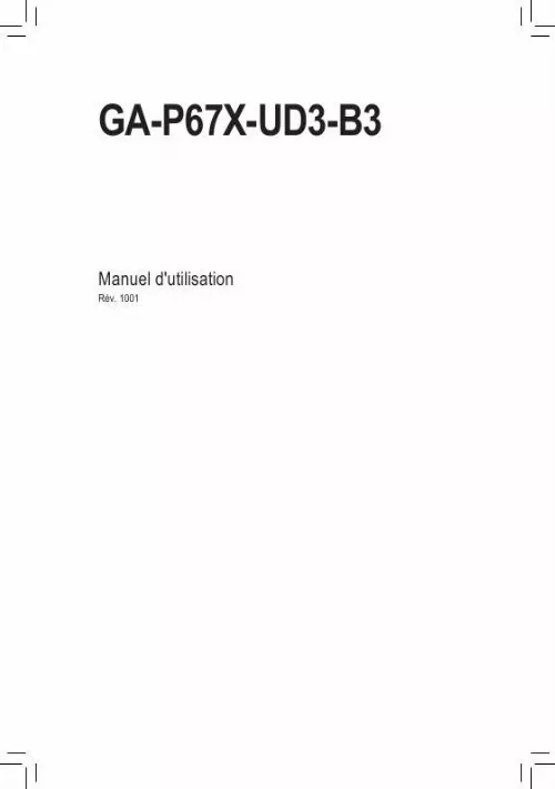 Mode d'emploi GIGABYTE GA-P67X-UD3-B3