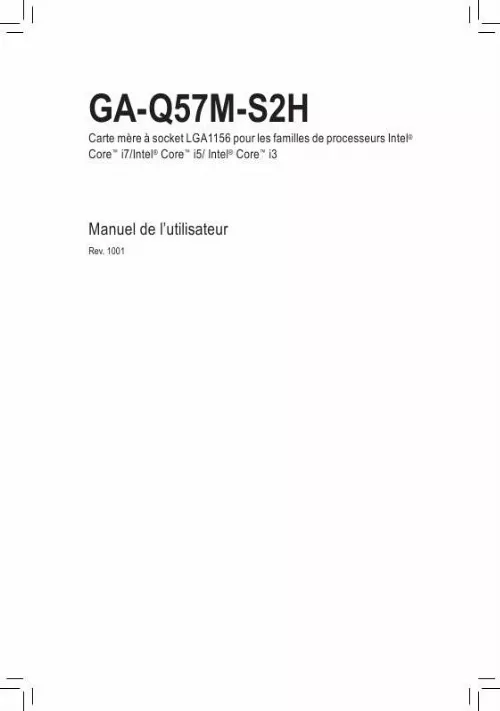 Mode d'emploi GIGABYTE GA-Q57M-S2H