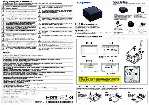 Mode d'emploi GIGABYTE GB-BXBT-2807