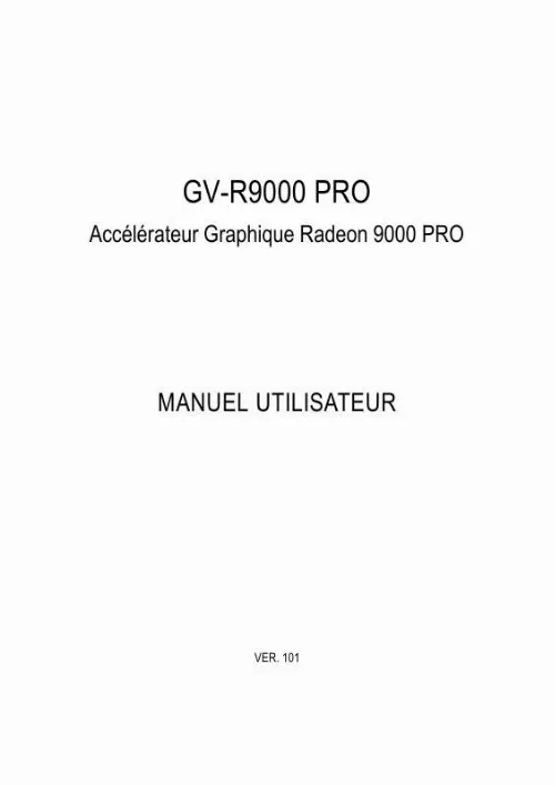 Mode d'emploi GIGABYTE GV-R9000 PRO