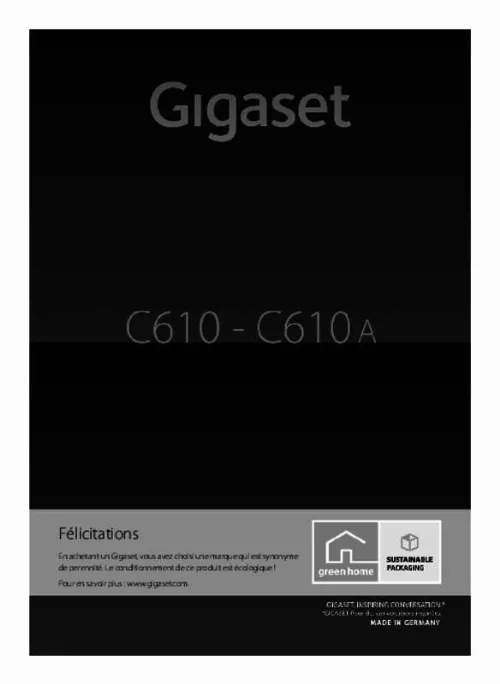 Mode d'emploi GIGASET C610