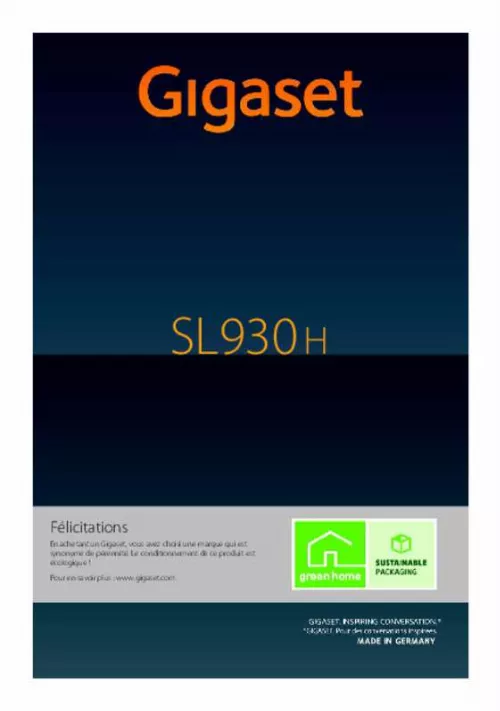 Mode d'emploi GIGASET SL930A