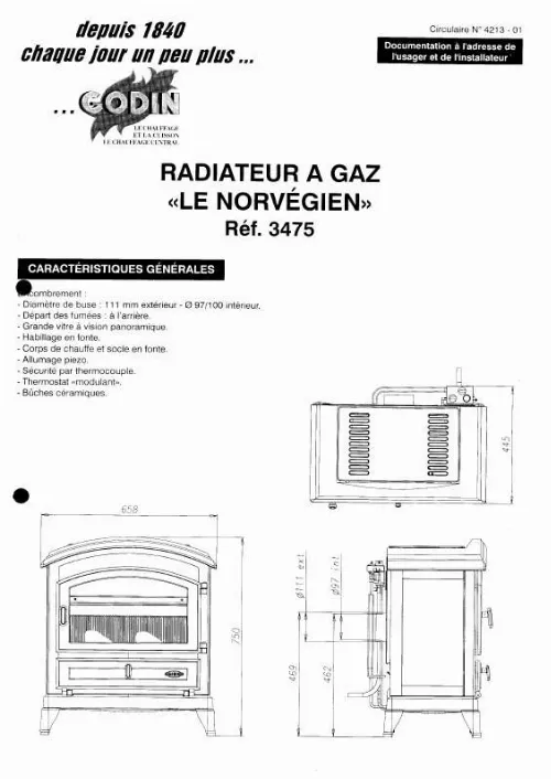 Mode d'emploi GODIN 3475 NORVEGIEN