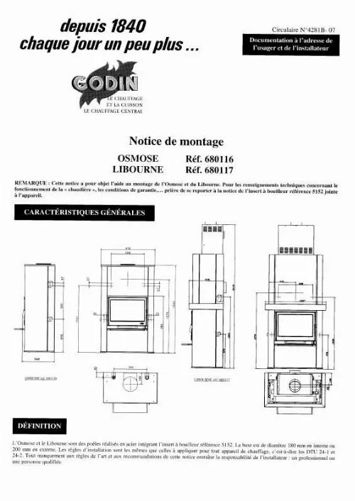 Mode d'emploi GODIN 680116 OSMOSE