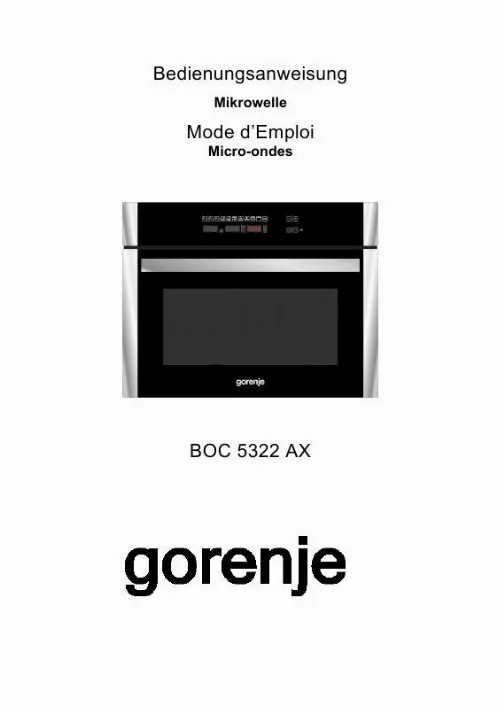 Mode d'emploi GORENJE BOC 5322 AX