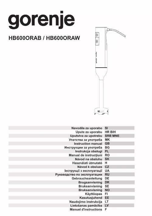 Mode d'emploi GORENJE HB600ORAW