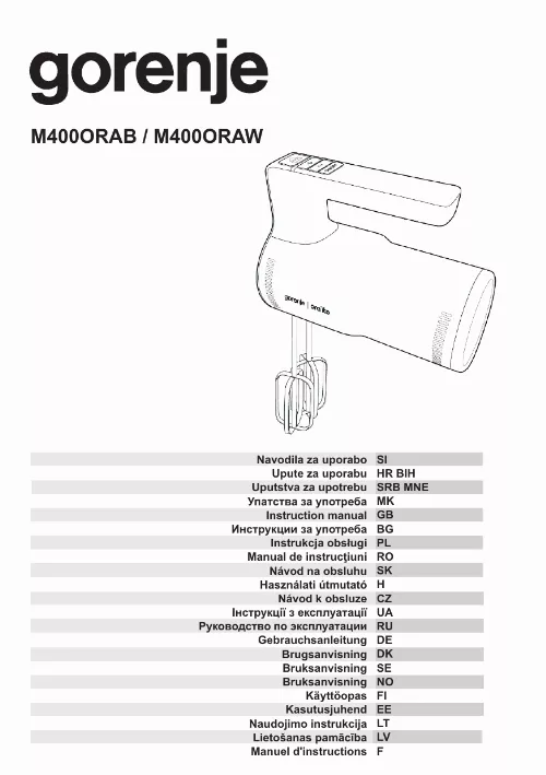 Mode d'emploi GORENJE M400ORAW