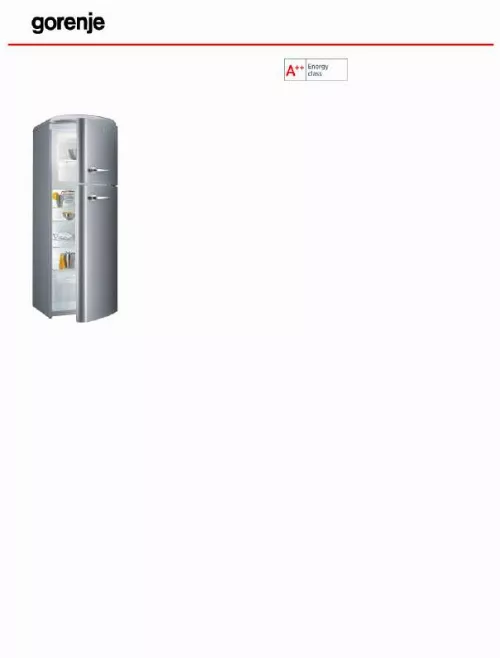 Mode d'emploi GORENJE RF60309OA